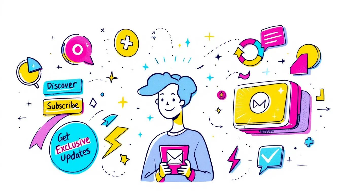 A social media campaign promoting an email signup form.